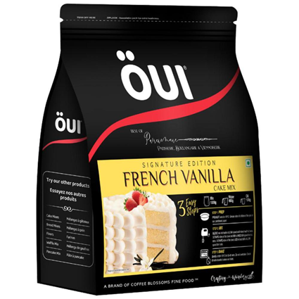 Oui French Vanilla Eggless Cake Mix, 1Kg Pouch