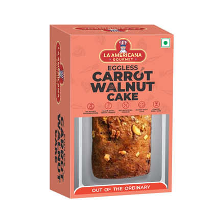 La Americana Gourmet Eggless Carrot Walnut Cake 200G Box