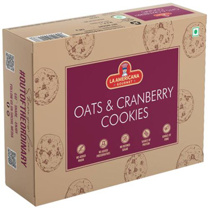 La Americana Oats & Cranberry Cookies, 130G Box