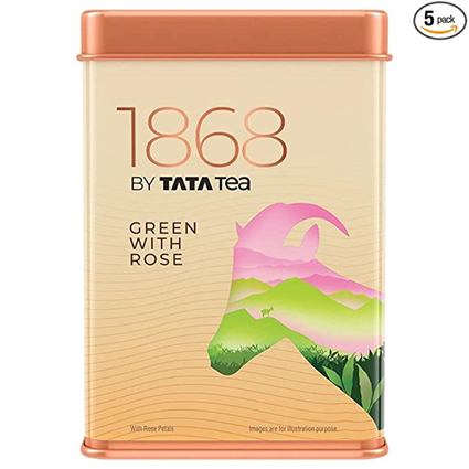 1868 By Tata Green Tea Leaves And Rose Petals 50G Tin