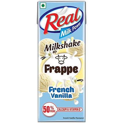 Real Frappe Milkshake French Vanilla Pouch 180Ml Tetra Pack