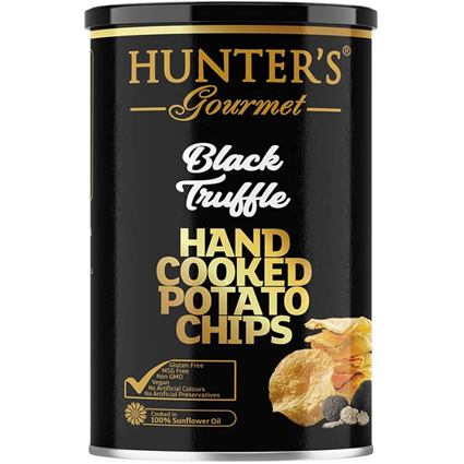 Hunters Gourmet Truffle Collection Hand Cooked Potato Chips 150G Canister