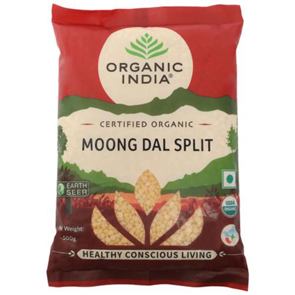 Organic India Moong Dal Split 500G Pouch