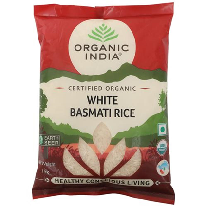 Organic India White Basmati Rice 1Kg Pouch