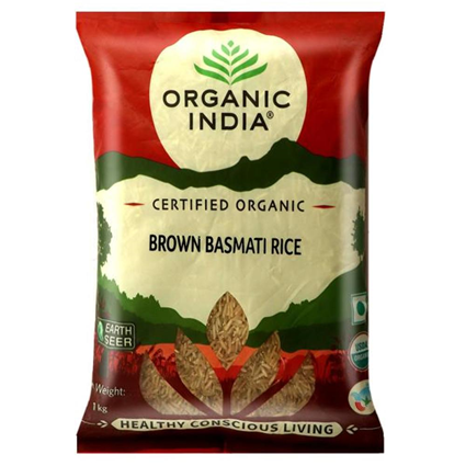 Organic India Brown Basmati Rice 1Kg Bag