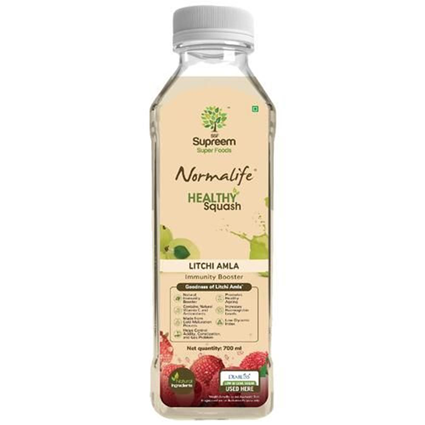Supreem Super Foods Normalife Healthy Squash Litchi Amla 700Ml Bottle