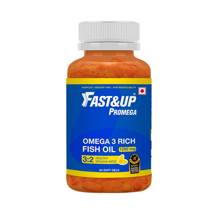 Fast&Up Promega 3 Fish Oil 1250 Mg 60 Capsules Jar