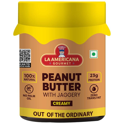 La Americana Peanut Chocolate Spread With Jaggery Creamy, 350G Jar