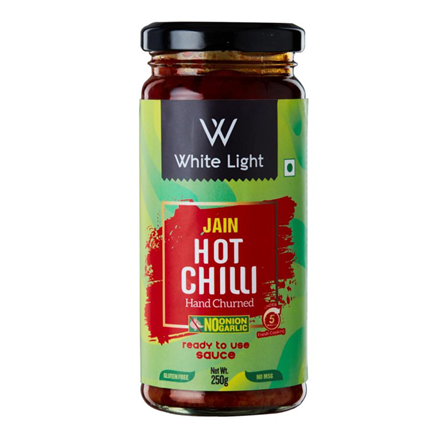 White Light Food Jain Hot Chilli Sauce 250G Jar