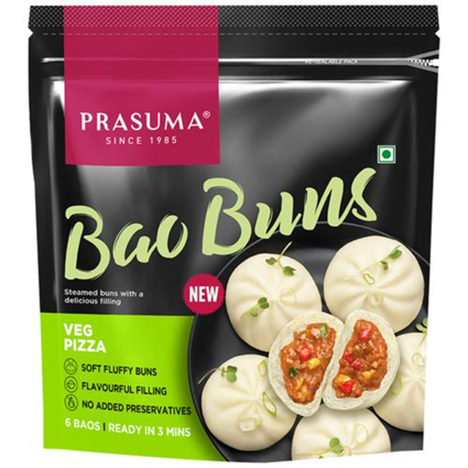 Prasuma Bao Buns Veg Pizza Frozen 300G Bag