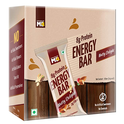 Muscleblaze Energy Bar 8G Pack Nutty Delight 50G Box