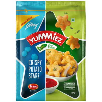Yummiez Crispy Potato Starz 750G Bag