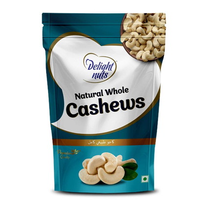 Delight Natural Whole Cashews Nuts 200G Pouch