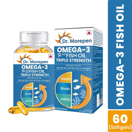 Dr. Morepen Omega 3 Deep Sea Fish Oil Softgels 60Tablets Jar