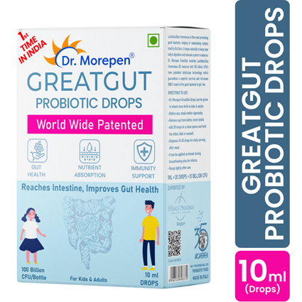 Dr. Morepen Great Gut Probiotic Drops 100Bn 10Ml Box