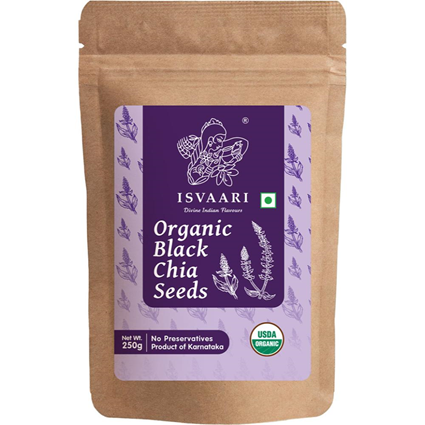 Isvaari Organic Black Chia Seeds 250G Pouch