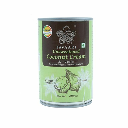 Isvaari Unsweetened Coconut Cream 400Ml Can