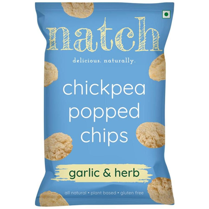 Natch Chickpea Popped Chips Garlic Herb, 55G Pouch