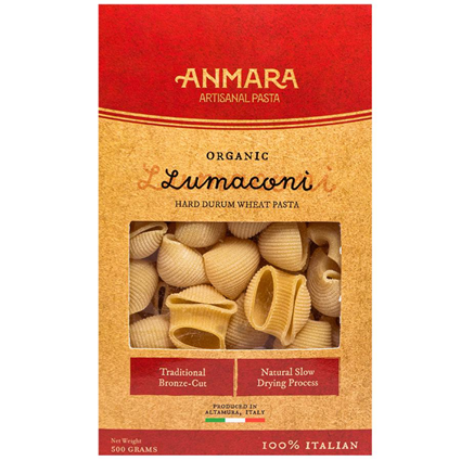 Anmara Organic Lumaconi Pasta Hard Durum Wheat 500G Box