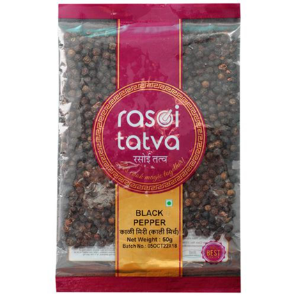 Rasoi Tatva Black Pepper, 50G Pouch