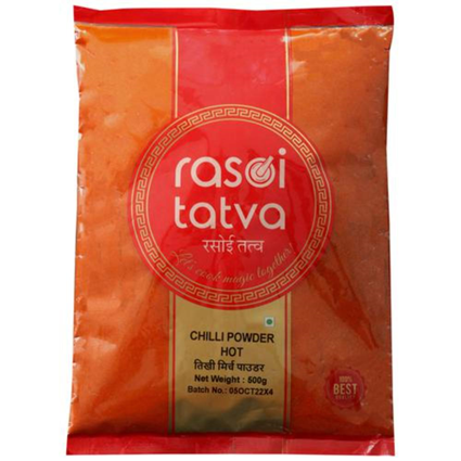 Rasoi Tatva Chilli Powder Hot 500G Pouch