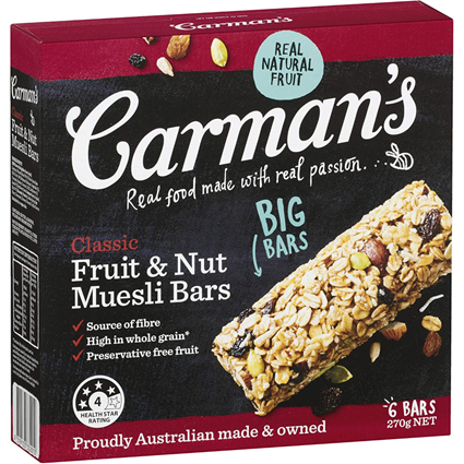 Carmans Classic Fruit And Nut Muesli Bar 270G Box