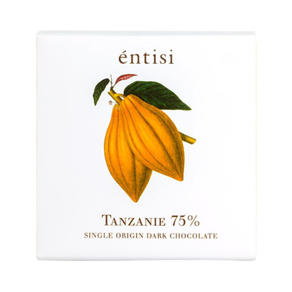 Entisi Single Origin Tanzania 75 Dark Chocolate Bar, 75g Box