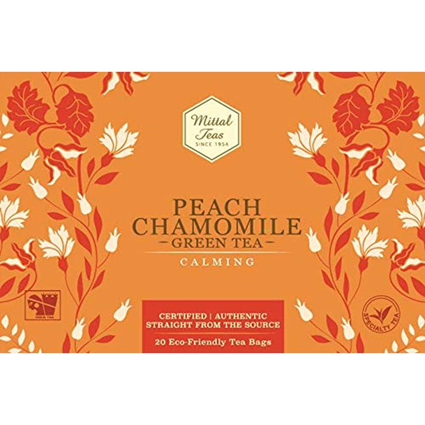 Mittal Teas Peach Chamomile Green Tea, 40Gm Bag