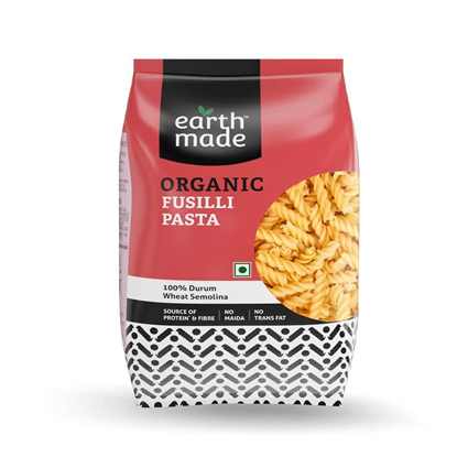 Earthmade Organic Fusilli Pasta 500G Pouch