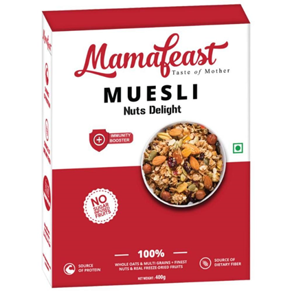 Mamafeast Muesli Nuts Delight Whole Oats 400G Box