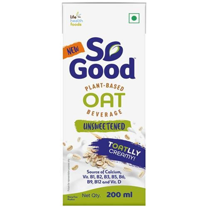 So Good Oat Beverage Unsweetened 200Ml Tetra Pack