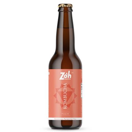 Zoh Probiotic Kombucha Peach, 330Ml Bottle