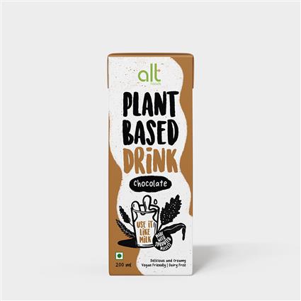 Alt Foods Plant Based Drink - Made With Sprouted Millets, Creamy, Vegan, Dairy Free, Chocolate, 200 Ml