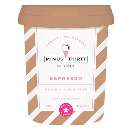 Minus 30 Ice Cream - Espresso Vegan N Sugar Free Tub 500 Ml