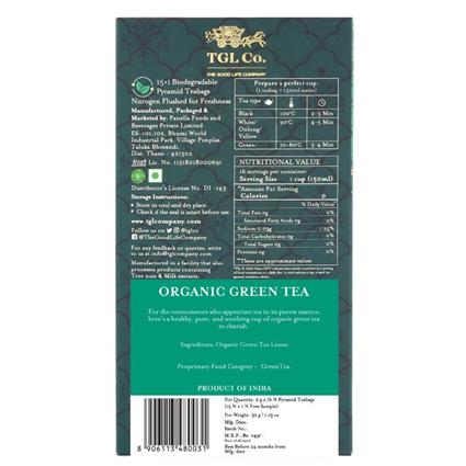 The Good Life Company Organic Green Tea (15 Tea Bags)