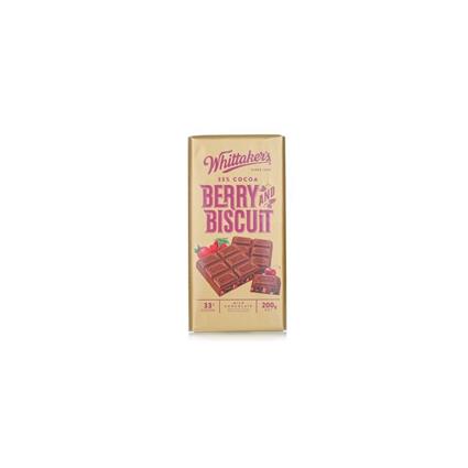 Whittakers Milk 33% Cocoa Rich Berry And Biscuit Milk Chocolate Bar 250G Pack