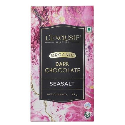 L Exclusif Organic Dark Chocolate Bar Seasalt 75 G