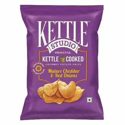 Kettle Studio Potato Chips Mature Chaddar And Red Onions 113G Pouch