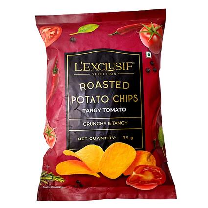 Lexclusif Roasted Potato Chips Tangy Tomato And Chilly 80G Tin