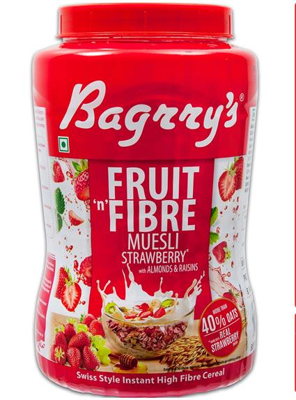 Baggrys Fruit & Fibre Strawberry  Muesli 1Kg Jar