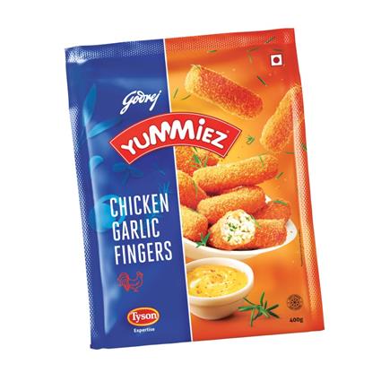 Godrej Yummiez Chicken Garlic Fingers 400G Pouch