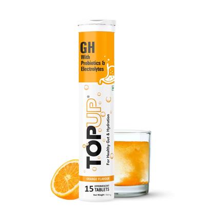 Topup GH Orange Probiotics + Electrolytes Tablets For Gut Health And Hydration 63G (15 Pieces)