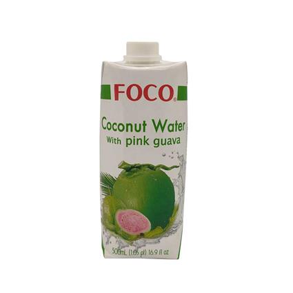 Foco 100% Natural Guava Coconut Water, 500Ml Bottle