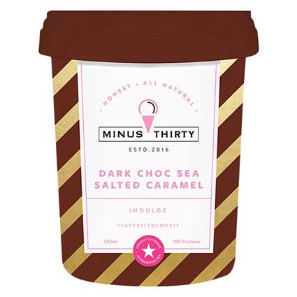 Minus Thirty Ice Cream Dark Choc Sea Salted Caramel Indulge 500Ml