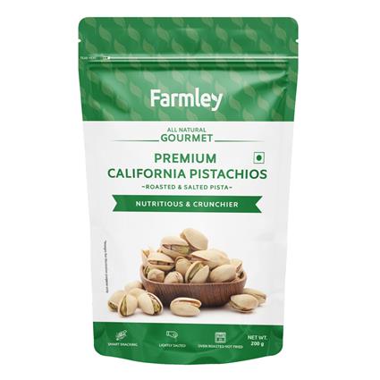 Premium California Roasted & Salted Pistachios Farmley Standee Pouch 200 G