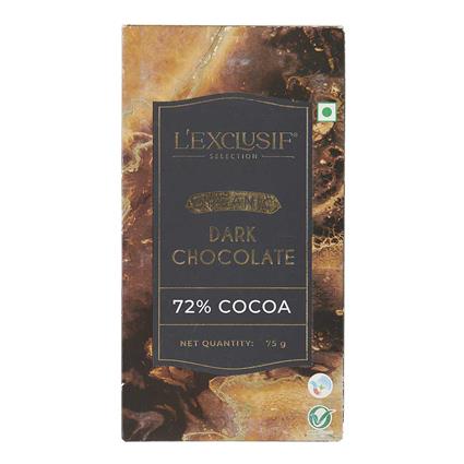 Lexclusif Organic 72% Dark Chocolate Bar 75G Pouch