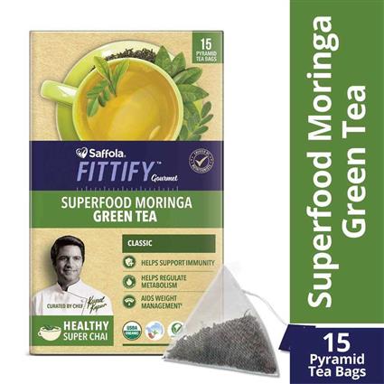 Saffola Fittify Classic Superfood Moringa Green Tea, 37.5G Box