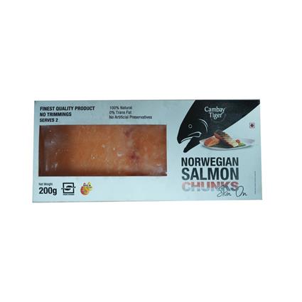 Cambay Tiger Salmon Portions Skin On 200G Box