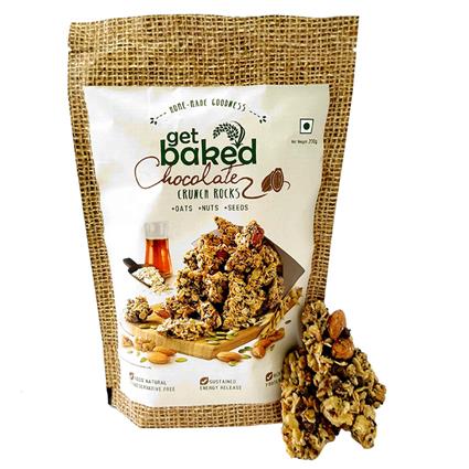 Get Baked Chocolate Crunch Rocks Oat Granola Healthy Snack, 200G Pouch
