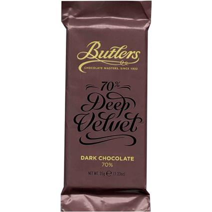 Butlers 70% Dark Deep Velvet Chocolate Bar 35G Pack